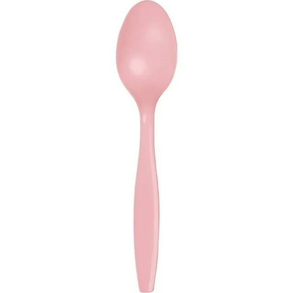 Touch of Color Premium Plastic Spoons, Classic Pink, 24 Ct