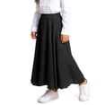 thumbnail image 3 of FAHXNVB Girls Cotton Linen Maxi Skirt Elastic Waist Flowy Summer Skirts Solid Color Lightweight Skirts 4-15 Years, 3 of 6