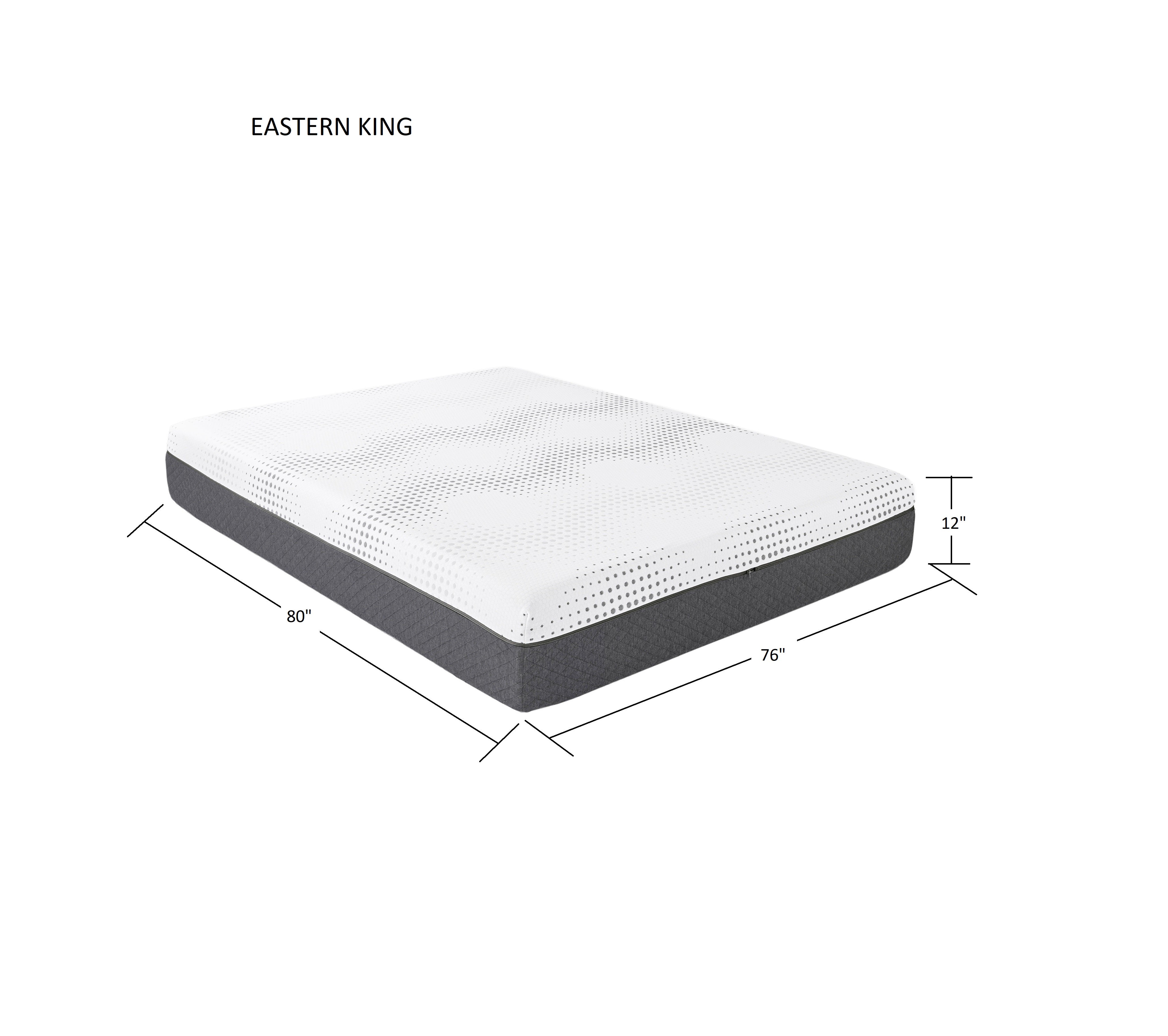 12 in. King Size Pocket Coil Hybrid Mattress, Firm Comfort Cool Gel Memory Foam Mattress in a Box, Breathable Fabric