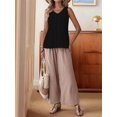 thumbnail image 5 of Linen Tank Tops for Women Summer Casual Loose V Neck Sleeveless Shirts Blouses Tunic Tops Black M, 5 of 9