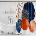thumbnail image 4 of Navy Blue Burnt Orange Waterproof Fabric Shower Curtain,Middle Century Modern Geometric Waterproof Fabric Shower Curtain for Bathroom Curtains Bathtubs Shower Curtains with 12 Hooks Stall 54x78in, 4 of 8