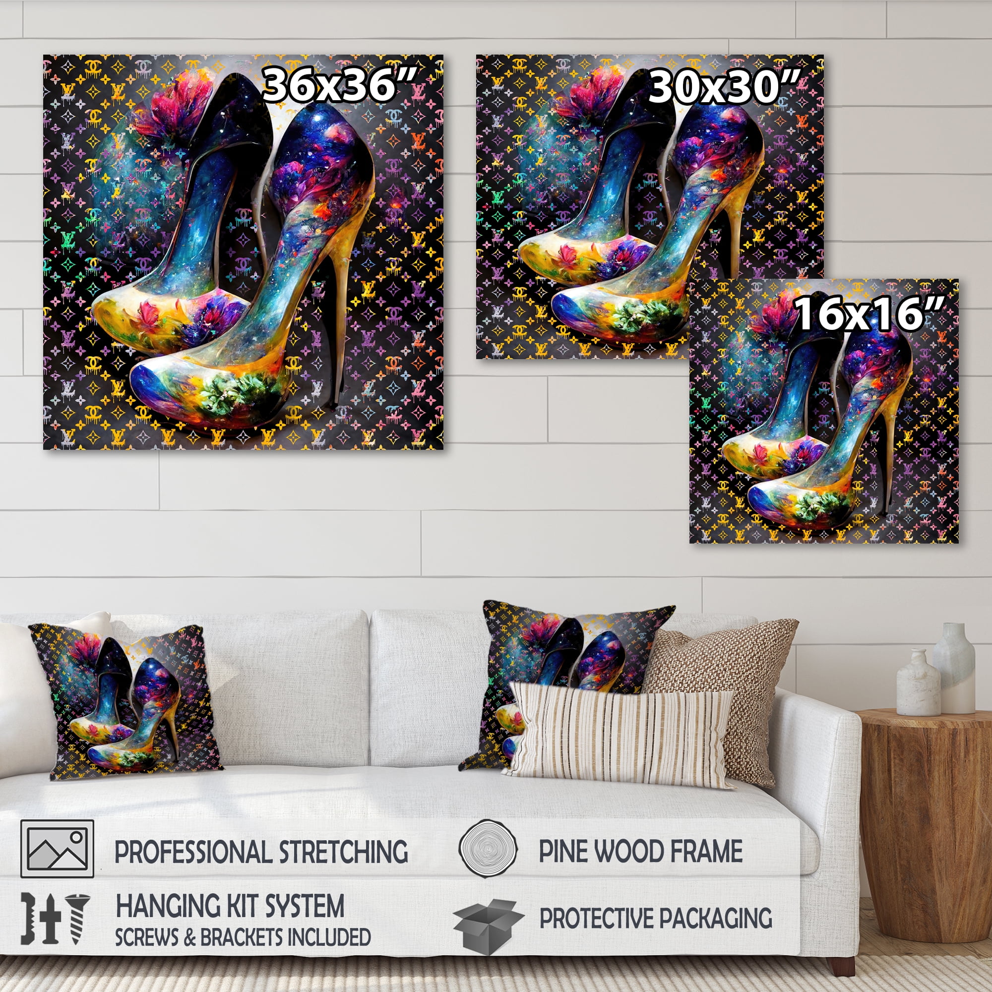 Designart Designer Vibrant Heels Canvas Wall Art
