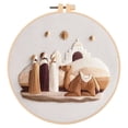 thumbnail image 2 of Christian Embroidery Kit for Adults, Nativity Scene Pre-Stamped Needlepoint Kit, Beginner DIY Cross Stitch Set with Hoop Thread Needle Instruction, Christmas Ornaments, 2 of 7