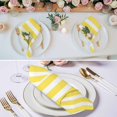 thumbnail image 2 of Yellow Striped Cloth Napkins, Modern Simple Monochrome Geometric White Washable and Reusable Dinner Napkins Set of 8, Table Napkin for Kitchen Party Birthday Wedding Hotel Housewarming 20"x20", 2 of 8