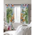 thumbnail image 4 of Palm Tree Blackout Curtains for Bedroom Living Room Darkening Curtains 54 Inch Long Butterfly Gnomes Coastal Starfish Shell Plaid Short Curtain for Small Window Treatment Grommet Drapes 42"x54"x2, 4 of 9