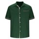 thumbnail image 2 of Camisas de Verano Casuales de los Hombres Impresas Camisa de Manga Corta Parchada para Hombres, Contraste Cuello Botón Arriba con Bolsillo de Pecho, 2 of 5