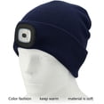 thumbnail image 2 of Morttic Unisex Beanie Hat with Light, USB Rechargeable Hands Free LED Headlamp Hat, Knitted Night Light Beanie Cap Flashlight Hat, Gifts for Men Dad Father Husband (Navy Blue), 2 of 13