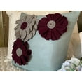 thumbnail image 4 of Pillow Covers, Light Blue Pillow Shams, Felt Origami Flower Applique Floral Theme Pillow Shams, 24x24 inch (60x60 cm) Pillow Sham, Square Faux Suede Shams, Contemporary - Full Bloom, 4 of 9