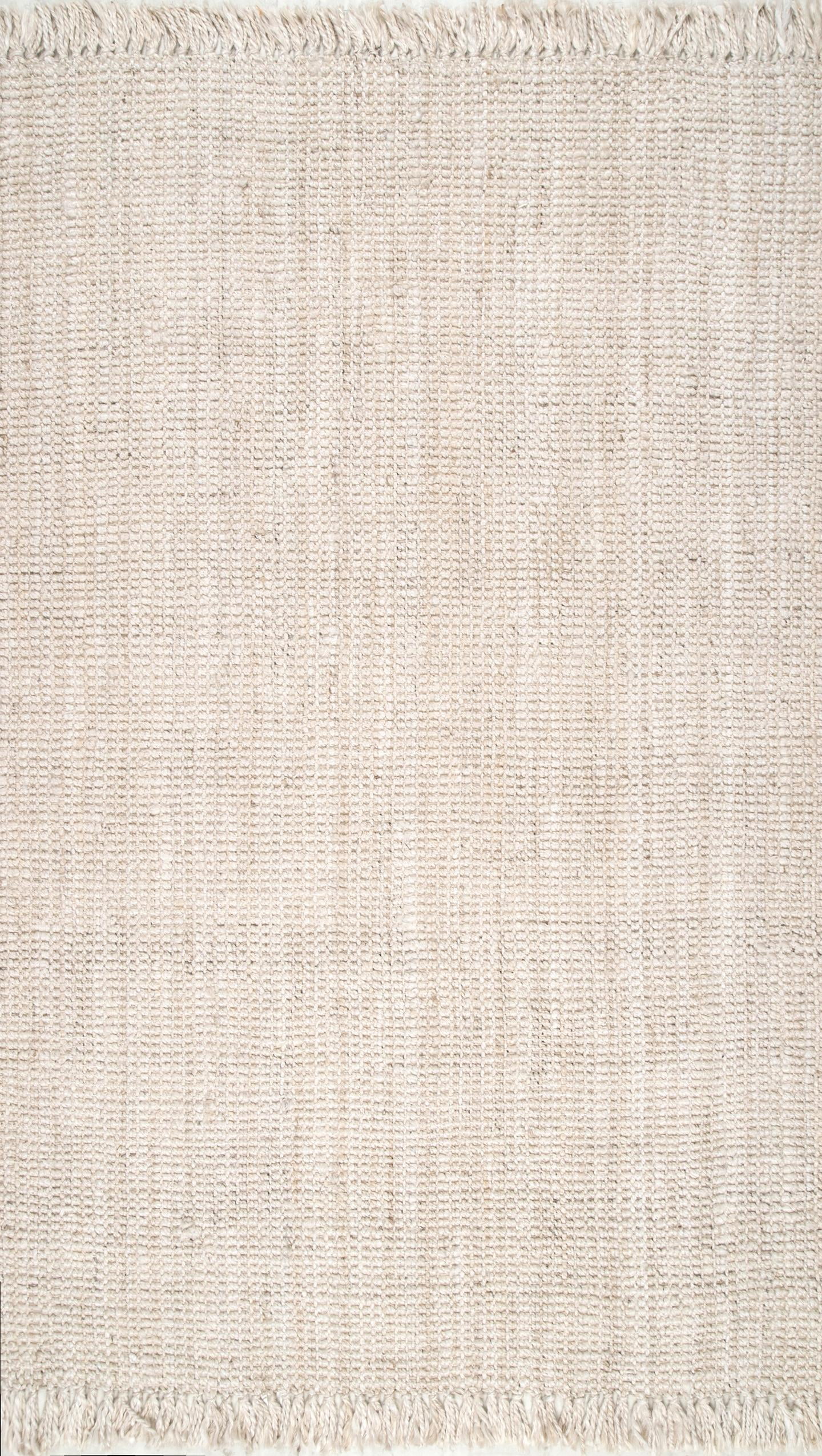 nuLOOM Daniela Farmhouse Chunky Jute Area Rug, 4' Round, Off White