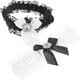 thumbnail image 2 of Lace Bow Garter Set with Rhinestone Trim, Elastic Leg Rings for Bridal Wedding Attire, Prom, Party, and Cosplay Events, 2 of 5