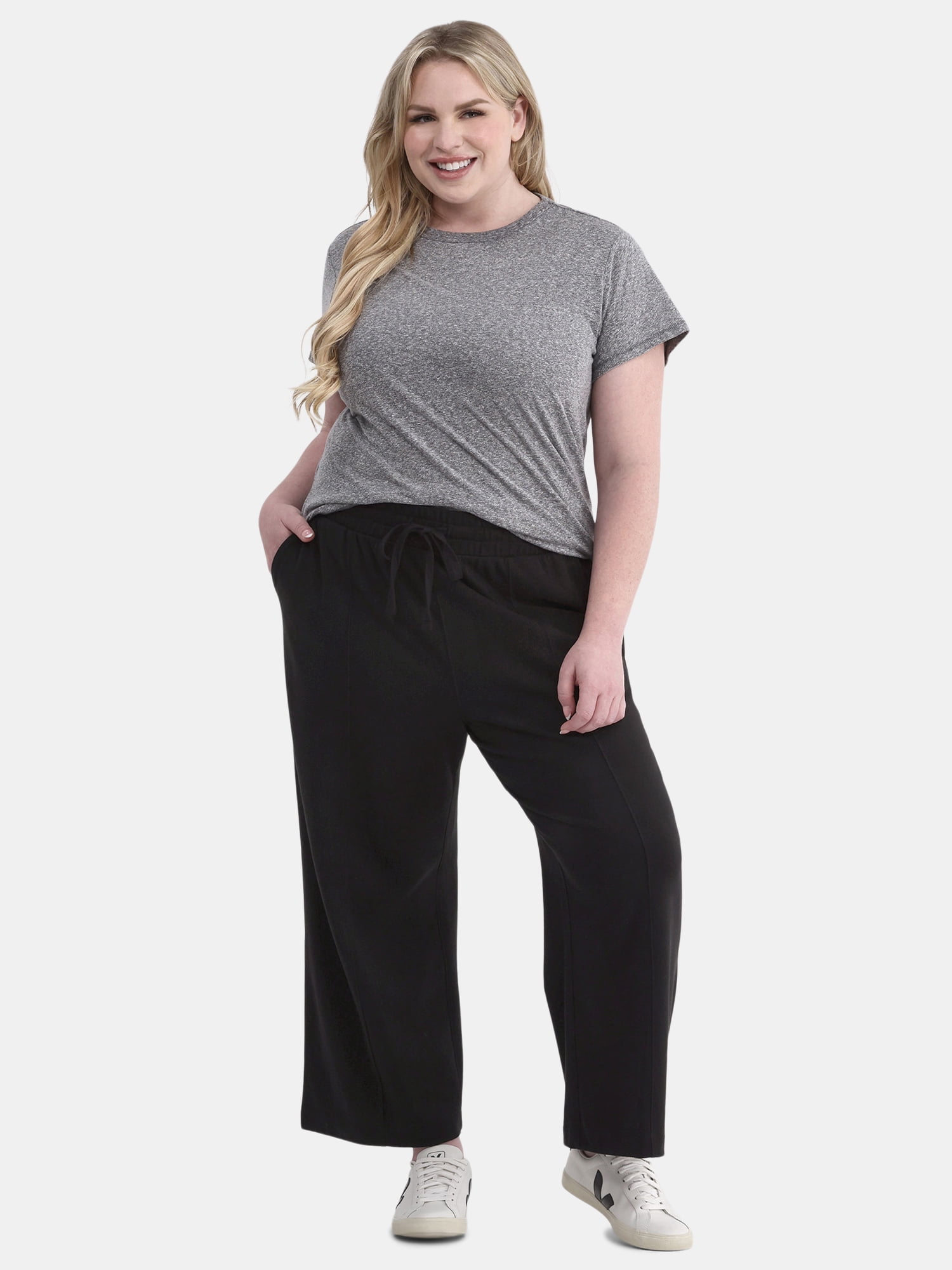 Terra & Sky Women’s Plus Size Cropped Knit Pant