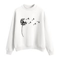thumbnail image 1 of CEHVOM Mode Femme Décontractée Imprimé Col Rond Ample Manches Longues Hauts Courts Blouse Chandails en Molleton Sans Capuche Liquidation, 1 of 5