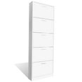 thumbnail image 3 of vidaXL 5-Tier Shoe Cabinet Storage Wooden Cupboard Footwear Stand Oak/White, 3 of 11