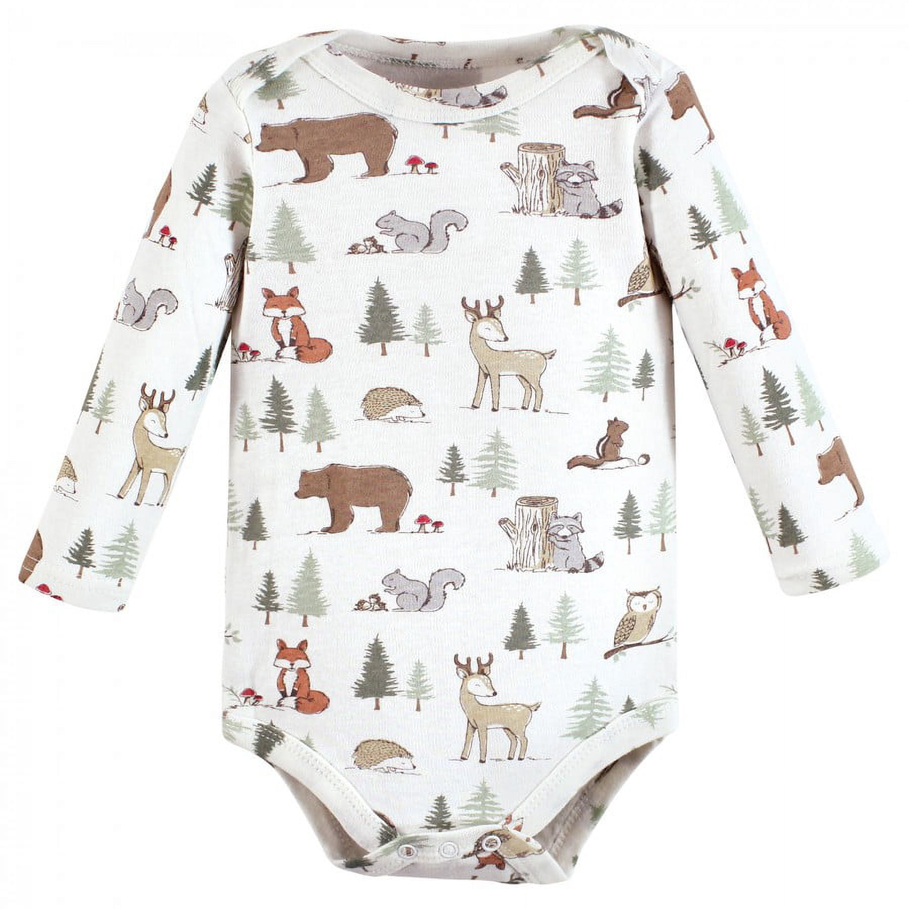 Hudson Baby Cotton Long-Sleeve Bodysuits, 3-Pack, Newborn- 24 Months
