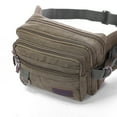 thumbnail image 4 of Cartera grande de lona con cinturón multibolsillo de viaje vintage para hombre (verde) Tmvgtek Oficina Multiescena Multifunción, 4 of 5