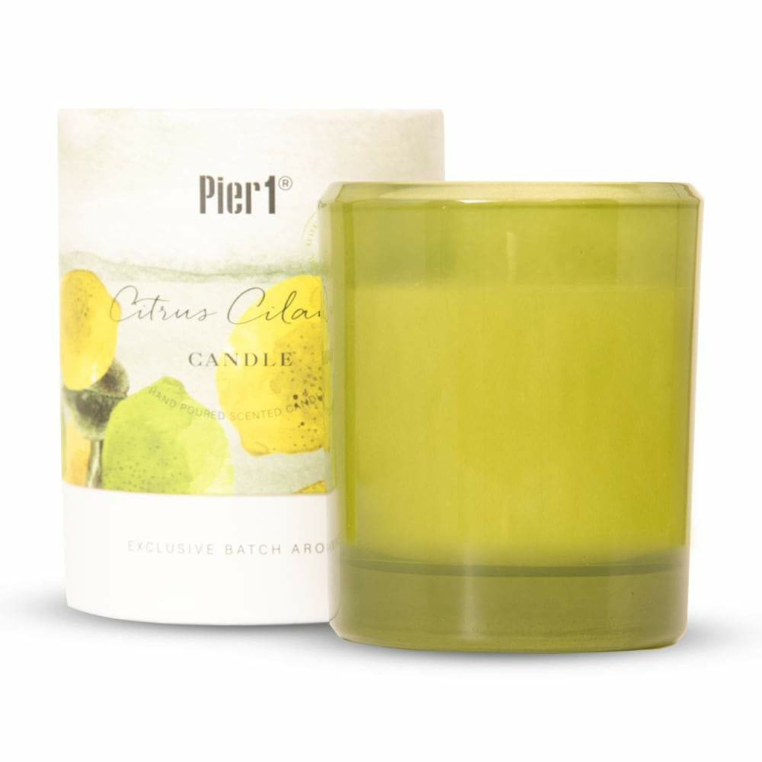 brand new w tag citrus cilantro Pier 1 Imports 3-Wick Scented Candle Jar 