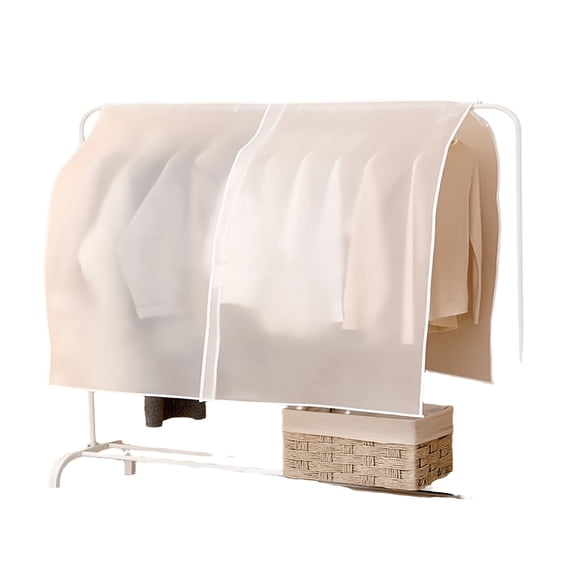 Thick Semi Transparent Garment Rack Cover Hanging Clothes Dust Cover Coats Suits Jackets Wardrobe Protector Bag Decor