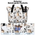 thumbnail image 2 of Tote Bag for Women - Pug and Footprints Shoulder Bag - Large Utility Work Duffle Bag with Zipper Handbag for Travel, Work, Sprots, 2 of 5