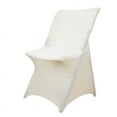 thumbnail image 2 of BalsaCircle Fitted Ivory Premium Spandex Stretchable Lifetime Folding Chair Cover Party Events Decorations Supplies, 2 of 8
