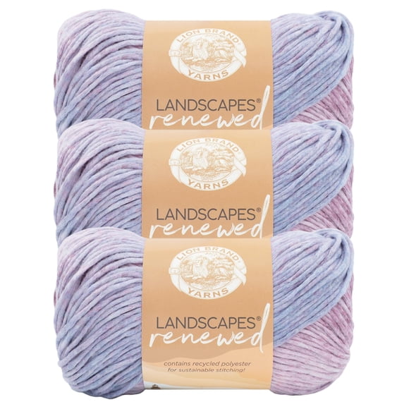 Hilo Lion Brand Landscapes Renewed Reciclado Paquete de 3