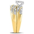 thumbnail image 5 of 14kt Yellow Gold His Hers Round Diamond Square Matching Wedding Set 1/3 Cttw, 5 of 5