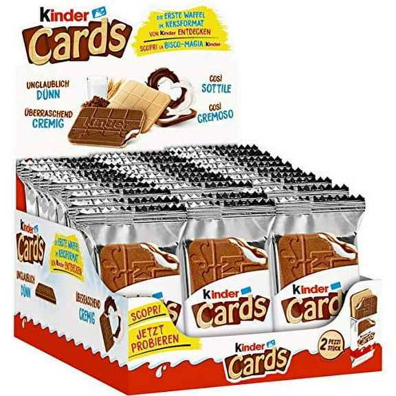 kinder cards chocolate wafers (30 pack of 2)