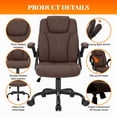 thumbnail image 6 of GASEE Leather Office Chair, Big and Tall Office Chair 400LBS Wide Seat Ergonomic Computer Desk Chair High Back Executive Leather Chair Adjustable Task Chair Lumbar Back with 1-Year Warranty, Brown, 6 of 12