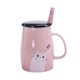 thumbnail image 1 of Linda taza de gato Taza de café de cerámica con cuchara de acero inoxidable de gatito, regalo de taza de café novedoso para los amantes de los gatos Adepaton LKX-1447-2, 1 of 6