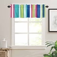 thumbnail image 3 of Blue Green Striped Valances for Windows Farmhouse Kitchen Curtains Valances Rod Pocket Valance Curtains for Kitchen Windows Geometric Abstract Art Aesthetic Window Valances for Bathroom 60"x18", 3 of 6