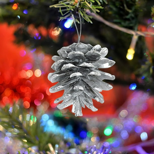 Xihbxyly Adornos Navideños de Piñas, Piezas Colgantes Decorativas Doradas, Decoración Festiva para Árbol, Perfectos para Fotografía Navideña, Decoración para Fiestas de Navidad, Juego de 12, Tamaños