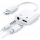 thumbnail image 1 of Adaptador jack para Iphone 13 Pro, adaptador de audio auxiliar de 3,5 mm y función 2 en 1, 2 en 1 de 3,5 mm + versión de tarjeta de sonido de carga (carga, escucha canciones, tarjeta de sonido en vivo, micrófono), 1 of 5