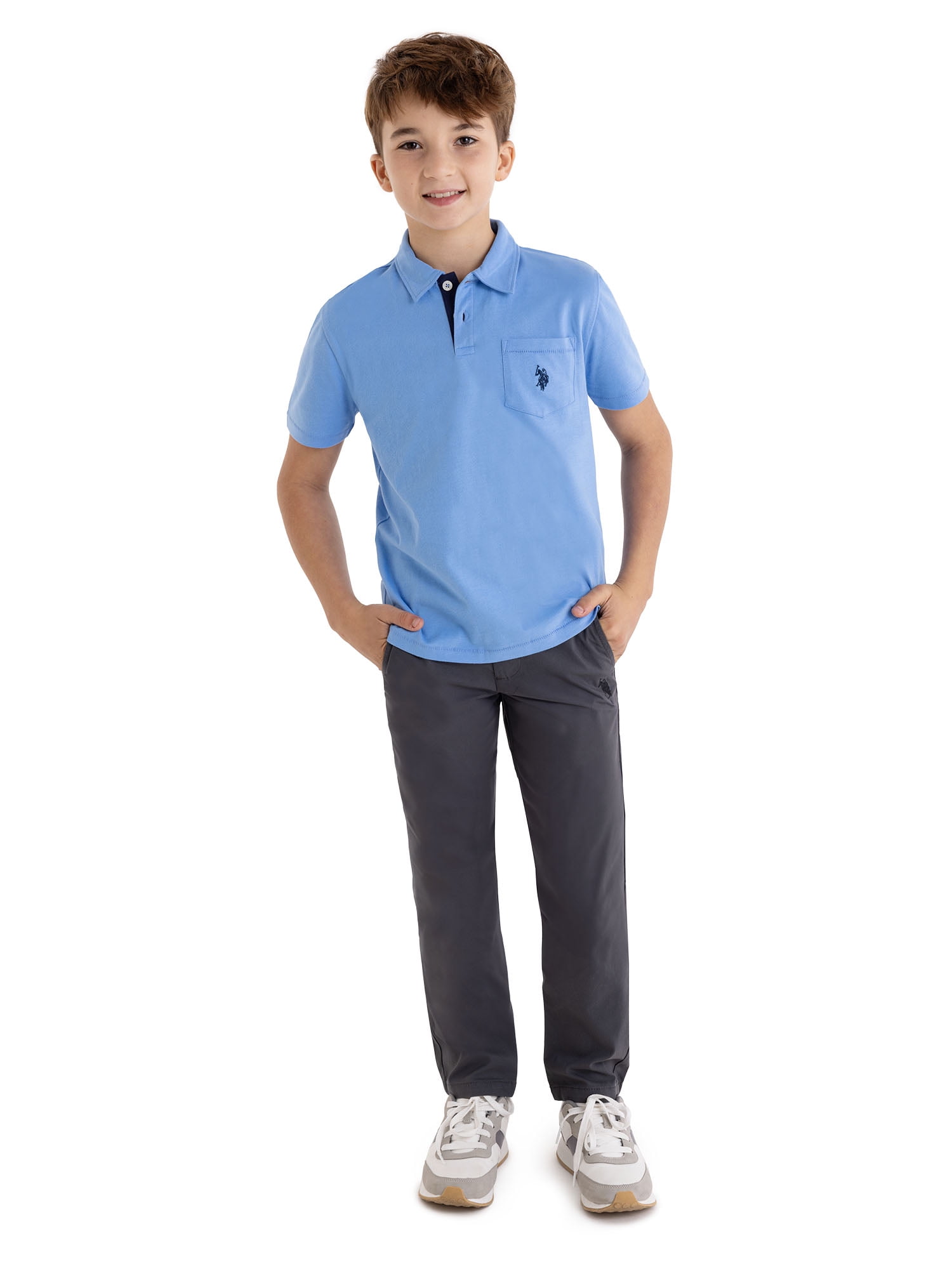 U.S. Polo Assn. Boys Jersey Pocket Polo Shirt, Sizes 4-18