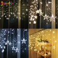 thumbnail image 6 of Spencer 16 Stars 96 LED Christmas Star Lights, Curtain String Lights Plug In for Bedroom Wall Decor with 8 Modes, Waterproof Hanging Window Lights For Winter Wonderland Christmas Decorations, 6 of 8