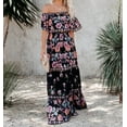 thumbnail image 2 of Robe Maxi d'Été pour Femme à Épaules Dénudées, Vintage, Plage, Bohème, Décontractée, Imprimé Floral, Robe Évasée, Longues Robes, 2 of 7