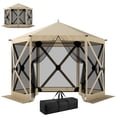thumbnail image 2 of Outsunny 10 x 11 ft Pop Up Gazebo Screen Tent, Outdoor Portable Instant Camping Canopy Screen House Sun Shelter with Nettings, Carry Bag, Beige, 2 of 9