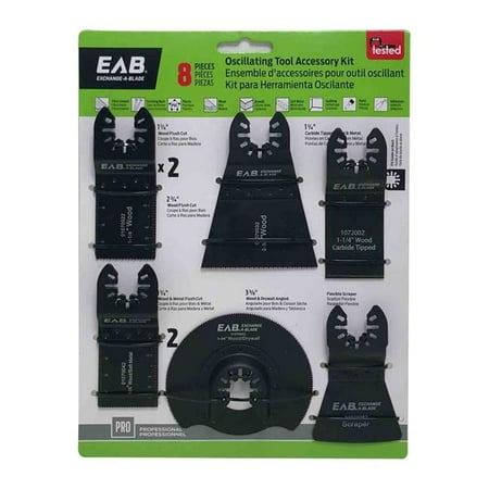 

Exchange-A-Blade 1070522 Multi Material Professional Oscillating Accessory - Recyclable Exchangeable - 8 Piece