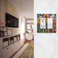 thumbnail image 5 of Yayeee Rocker Switch Wall Plate 3-Gang 6.5"x4.6" Home Decorative Outlet Cover, Red Colorful Flowers with Dots, 5 of 6