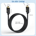 thumbnail image 3 of Cable De Datos USB 4.0 Tipo C, Velocidad De Transferencia De 40 Gbps, Suministro De Energía De 240 W,, 3 of 7