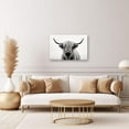 thumbnail image 4 of ADALE Black and White Highland Cow Canvas Wall Art Animal Painting Print Rustic Longhorn Cattle Pictures Farmhouse Decor Framed 18x12 Inch, 4 of 6