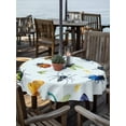 thumbnail image 2 of Outdoor Tablecloth with Umbrella Hole for Patio/Picnic/Party/Camping, Spring Butterfly Dragonfly Waterproof Table Cloth Round Cover Washable, Rustic Botanical Floral Teal Green (Dia 54"), 2 of 8