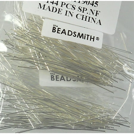 End Head Pin 24 Gauge - 240 Head Pins 020dia X 2 Inch Silver Plated Thin 24 Gauge Wire