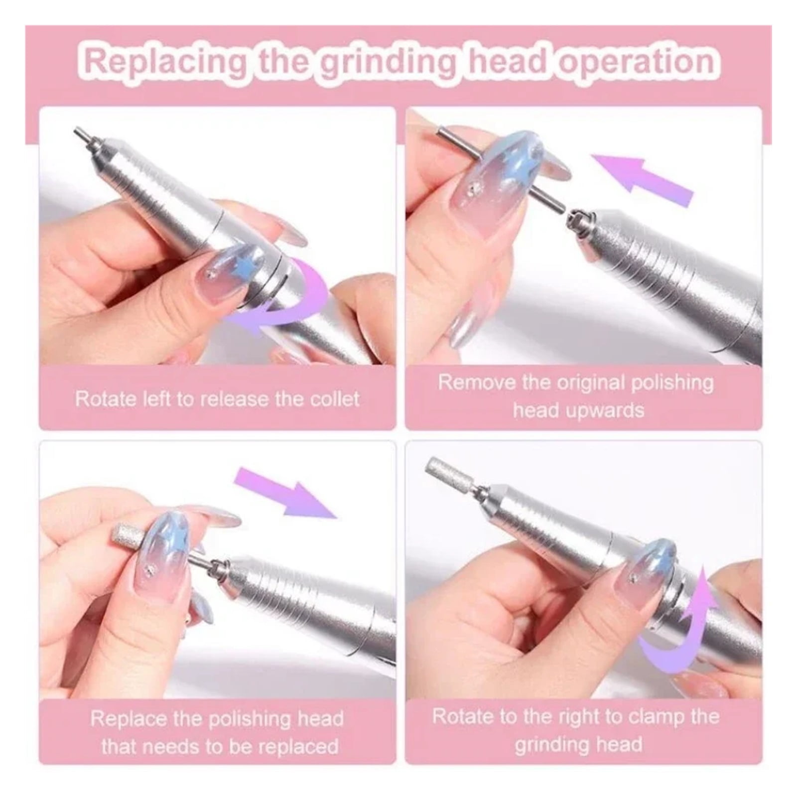45000RPM Electric Nail Drill Machine Professional Nail Drills for Gel Nails Polish Rechargeable Portable Nail File Manicure Tool