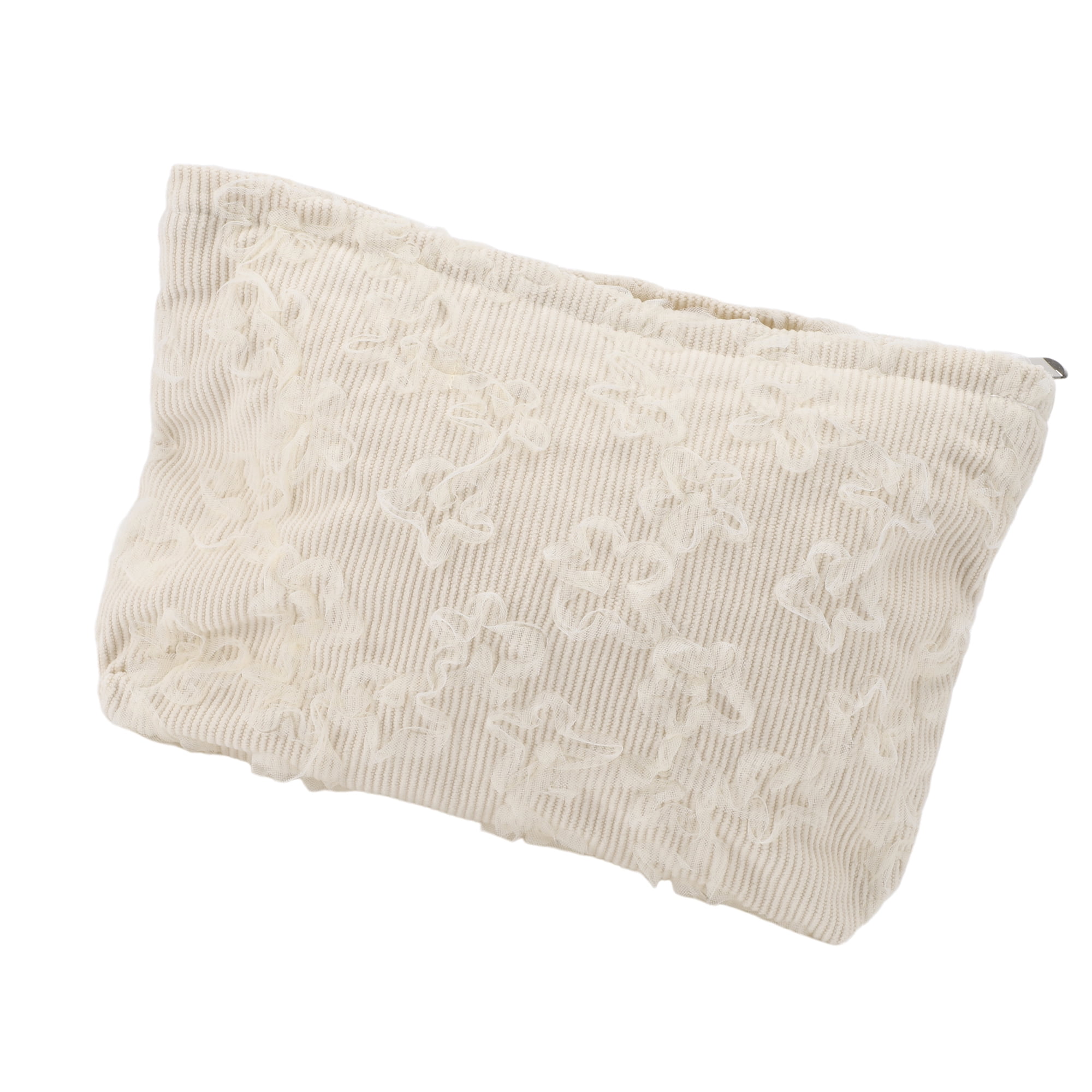 Unique Bargains 1Pc Women Portable Lace Embroidery Storage Makeup Bag for Toiletry White