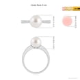 thumbnail image 5 of Angara South Sea Cultured Pearl Reverse Tapered Shank Ring in 14K White Gold for Women | June Birthstone Jewelry for Her, 5 of 8