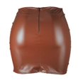 thumbnail image 6 of vigerkar Women Leather Skirt Side Split Bodycon Mini Skirt High Waist Skirt for Club Party Casual (Brown, XXL), 6 of 8
