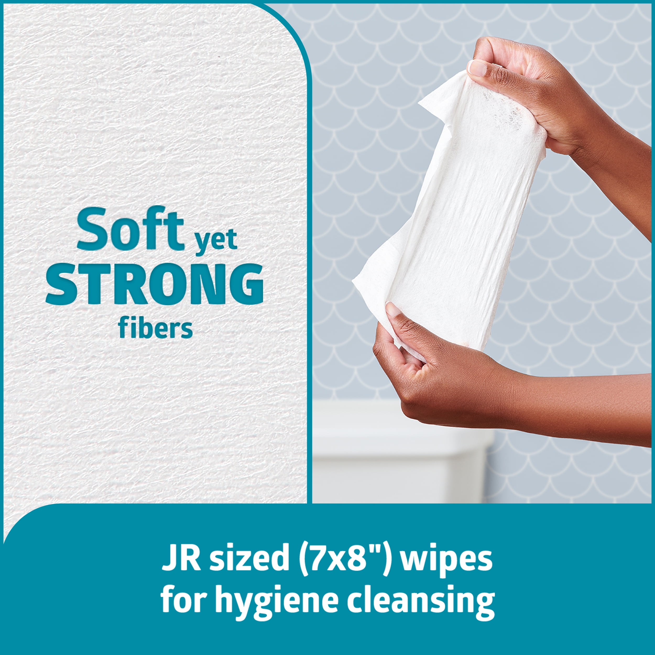 Medline ReadyFlush JR Flushable Wipes for Adults, Unscented, 7 x 8In, 960 Count, Travel Sized