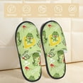 thumbnail image 4 of Junzan Fuzzy Feet Slippers For Women,House Shoes Non Slip Indoor/Outdoor,Cute Dinosaurs Cartoon Designs-Medium, 4 of 9