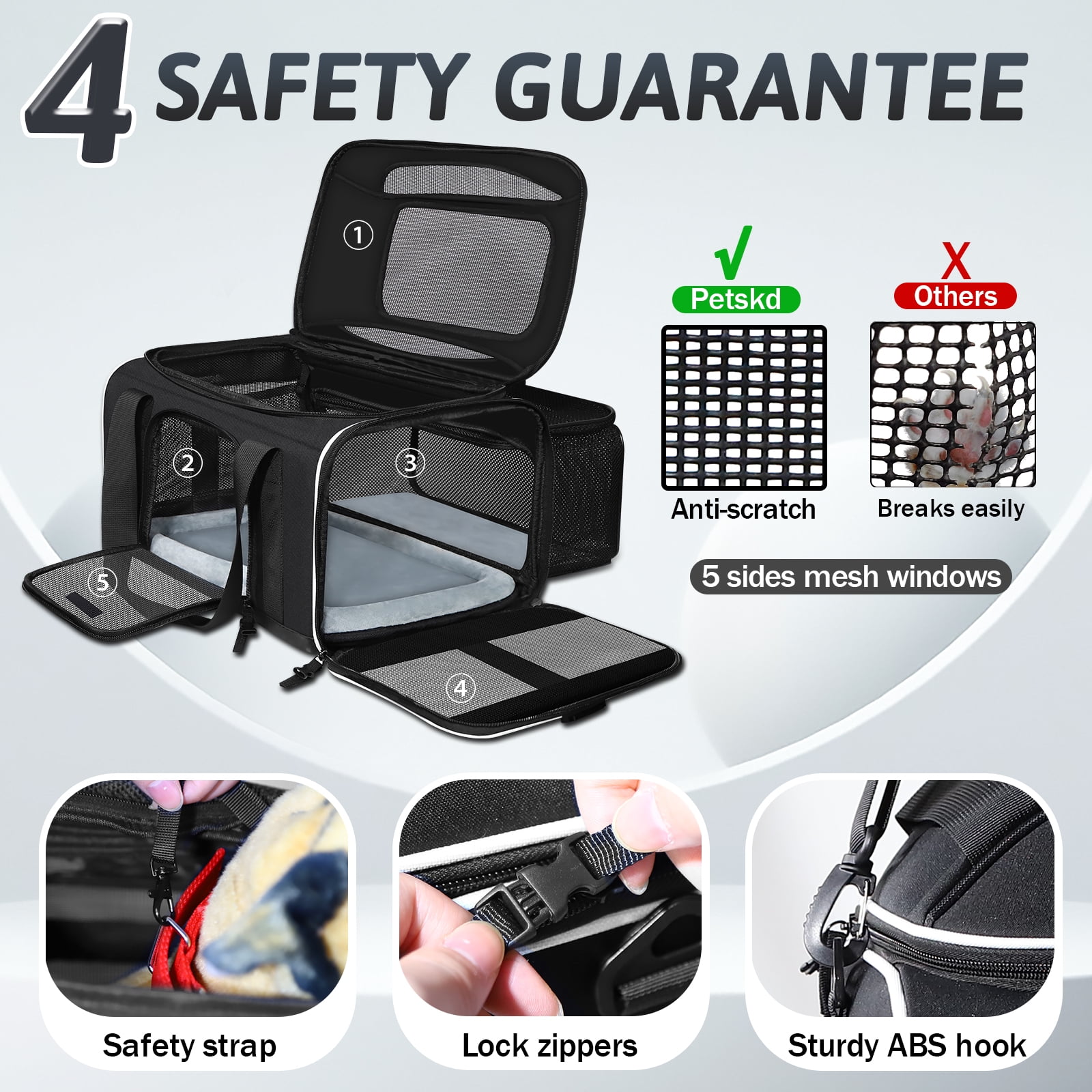 PETSKD Airline Approved Pet Carrier, 17x12x8.5 inches Soft Pet Travel Carrier, Top and Side Expandable Cat Carrier with Fleece Pad for 1-10 lbs Cats, Puppy and Small Dogs, Black - Walmart.com PETSKD Airline Approved Pet Carrier, 17x12x8.5 inches Soft Pet Travel Carrier, Top and Side Expandable Cat Carrier with Fleece Pad for 1-10 lbs Cats, Puppy and Small Dogs, Black - Walmart.com