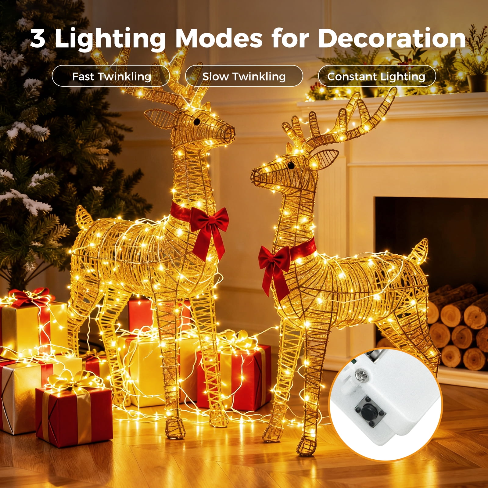 20 Pack Battery Operated Fairy Lights 7ft 20LED with 3 Modes, Waterproof Twinkle Lights for Mason Jars Wedding Centerpieces DIY Christmas Decor, Yellow