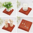 thumbnail image 6 of 1pc Nature Wood Display Base Square Orange Red Wooden Base 5x5x0.8 inch Wood Display Stand Wooden, 6 of 9